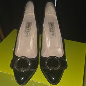 AUTHENTIC Jimmy Choo Black Patent Leather Heels 37